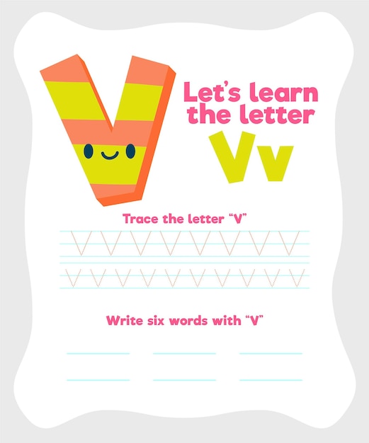 Letter v worksheet template