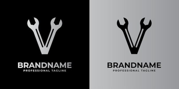 Letter V wrench logo suitable for any business related to wrench with V initials