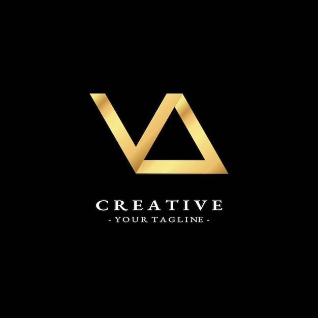 Vector letter va luxury gold logo design template vector eps 10