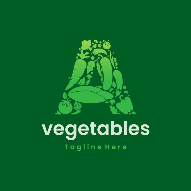 Letter A Vegetables Logo Vector