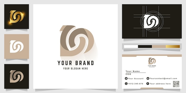 Letter DO or VO monogram logo with business card design