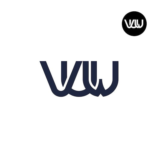 Letter VUW Monogram Logo Design