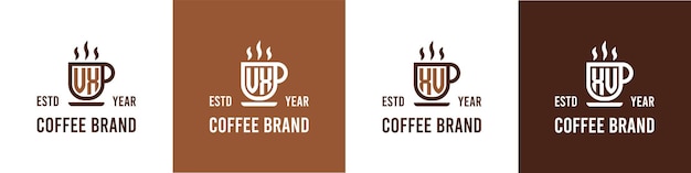 Letter VX and XV Coffee Logo suitable for any business related to Coffee Tea or Other with VX or XV initials