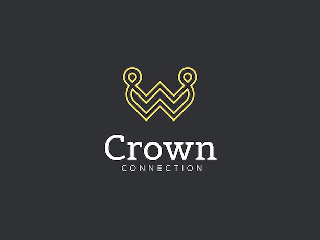 letter W crown human connect logo