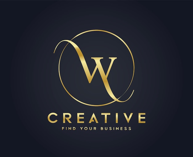 Letter W Cursive Business logo