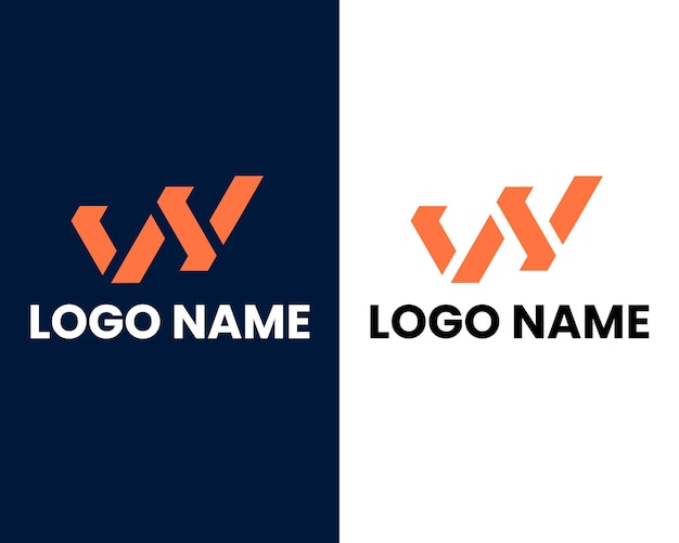 letter w and h modern business logo design template