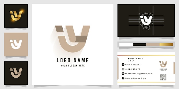 Letter w or iy monogram logo with business card design