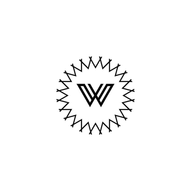 Letter w minimalist logo design with circle shape