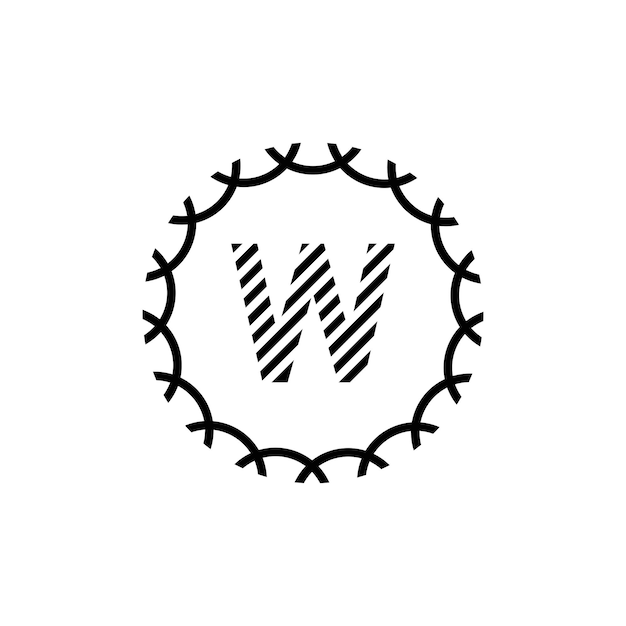 Letter w minimalist logo design with circle shape