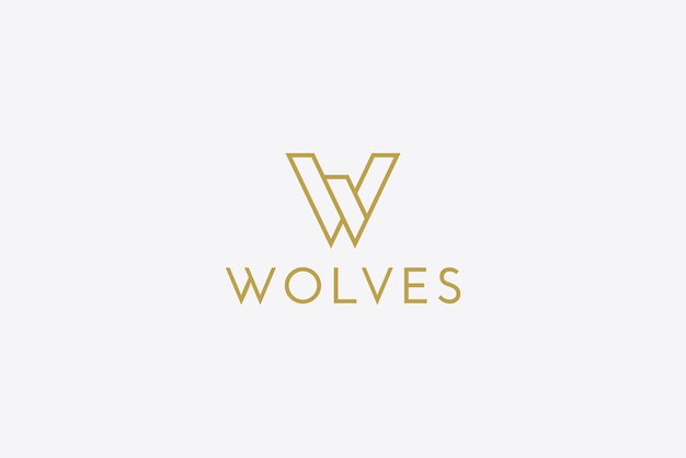 Letter W Minimalist Sharp and Strong Geometric Line Style Logo Concept.