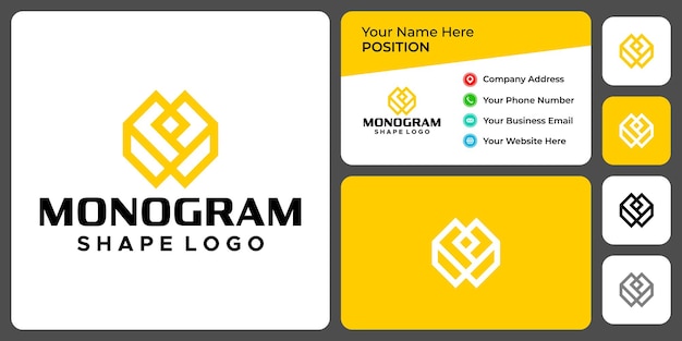 Letter W monogram business industry
logo design with business card template