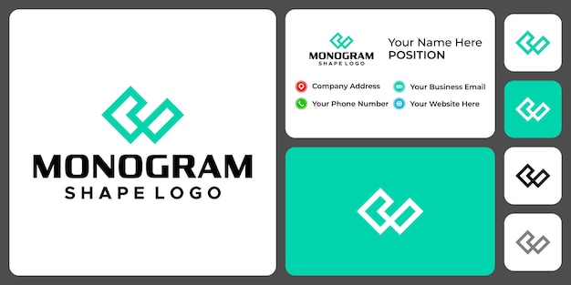 Letter W monogram business industry
logo design with business card template