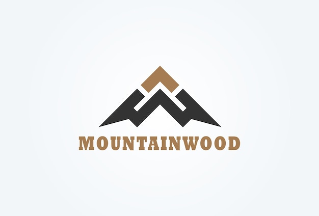 Letter W Mountain Logo letter W with Mountain combination flat design logo template