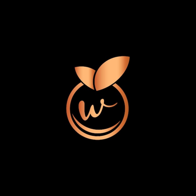 Letter W orange fruit icon vector simple and modern logo