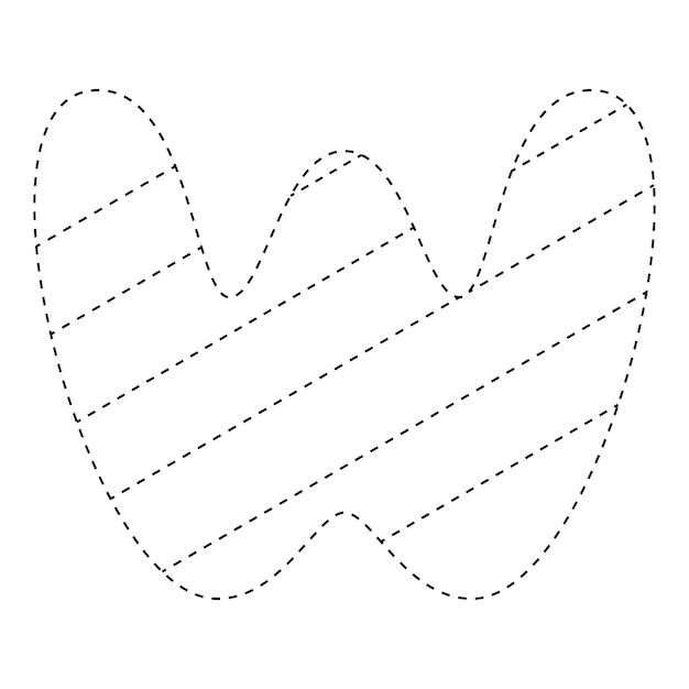 Letter W tracing worksheet for kids