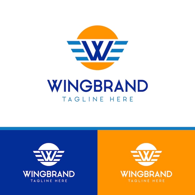 Letter W Wing Logo