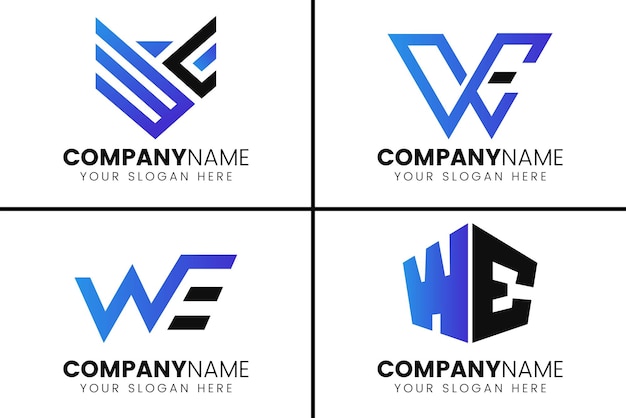 Letter we logo icon set