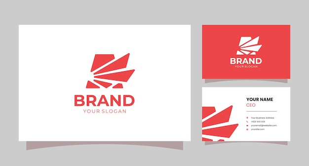 letter A and wings logo with business card