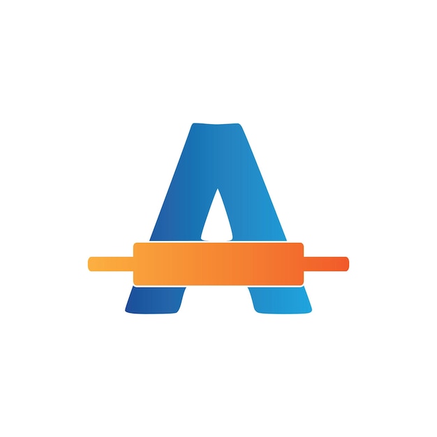 Vector a letter with a blue and orange color