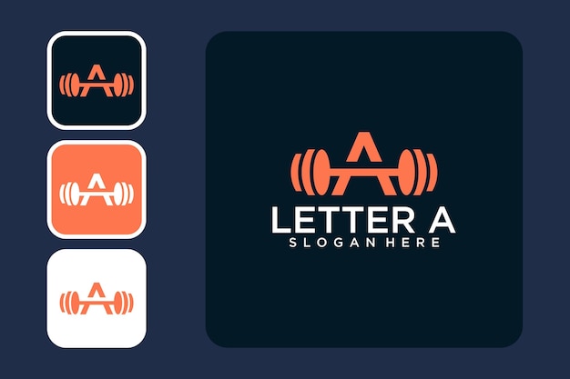 letter a with fitness logo design