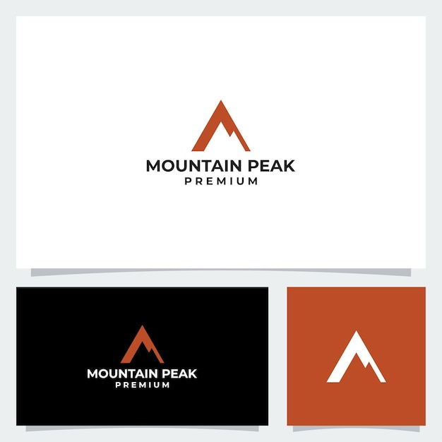 Letter A with mountain peak logo template