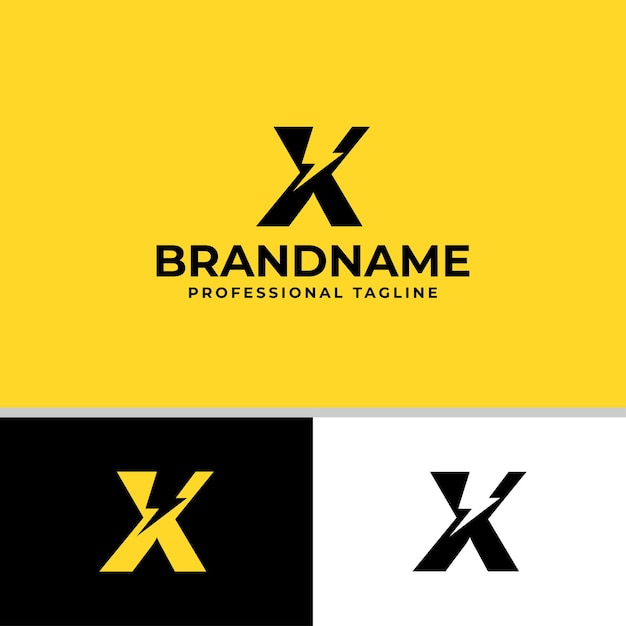 Letter X Bolt Logo suitable for any business related to electricity with X initials