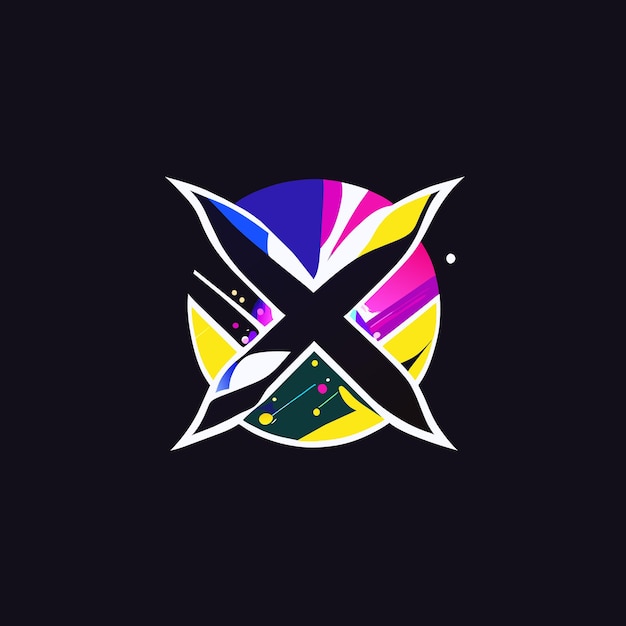 Letter x colorful gradient logo design