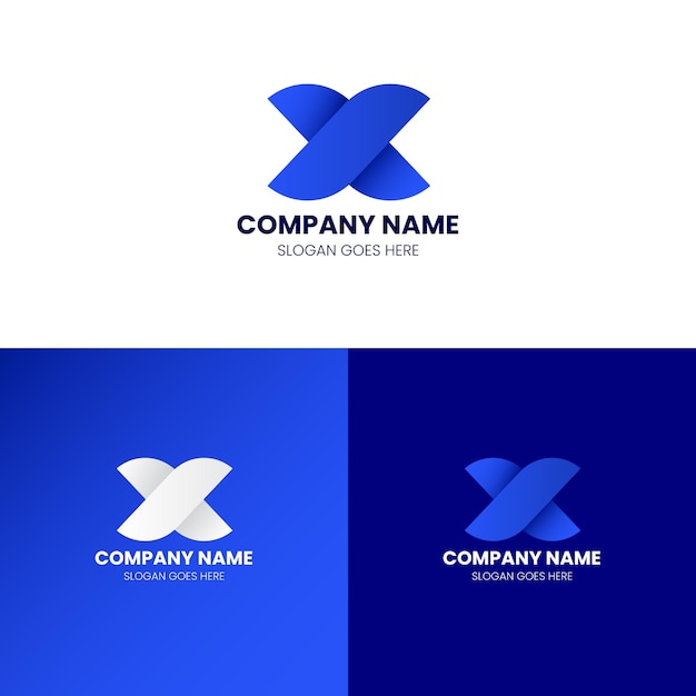 Letter X flat icon logo design