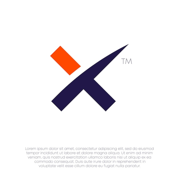 Letter X Flat Minimalistic Logo Design