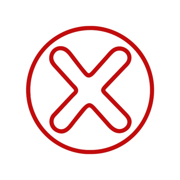 the letter x icon outline