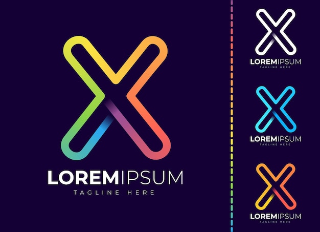 Letter x logo colorful gradient design