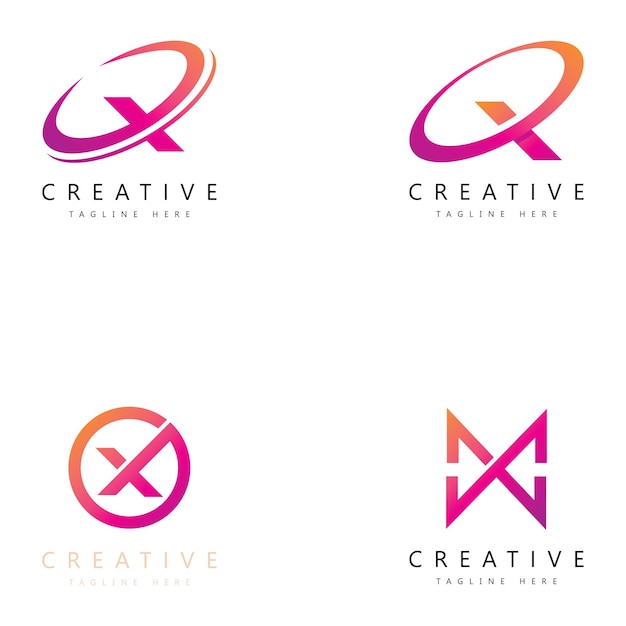 Letter X logo icon design template elements