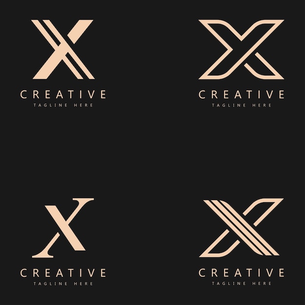 Letter X logo icon design template elements