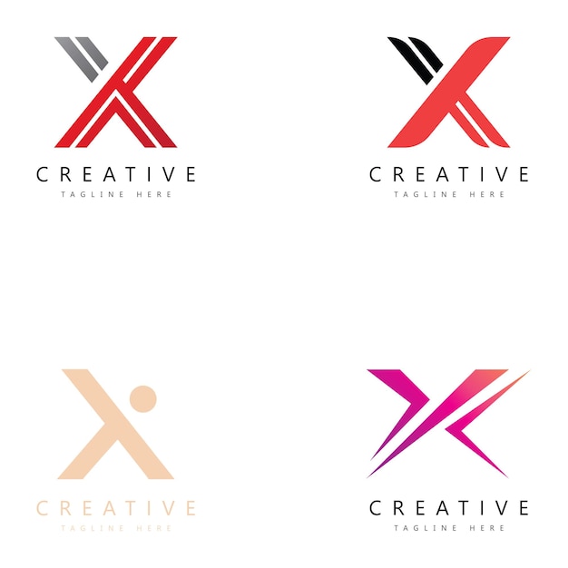 Letter X logo icon design template elements