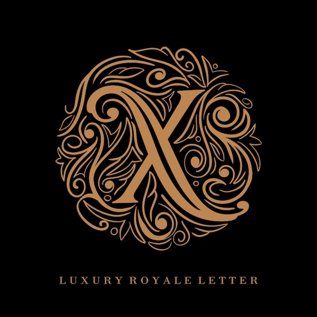 Letter X Luxury Royal Circle Ornament Logo