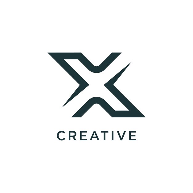 Letter X with modern creative idea monogram abstract logo