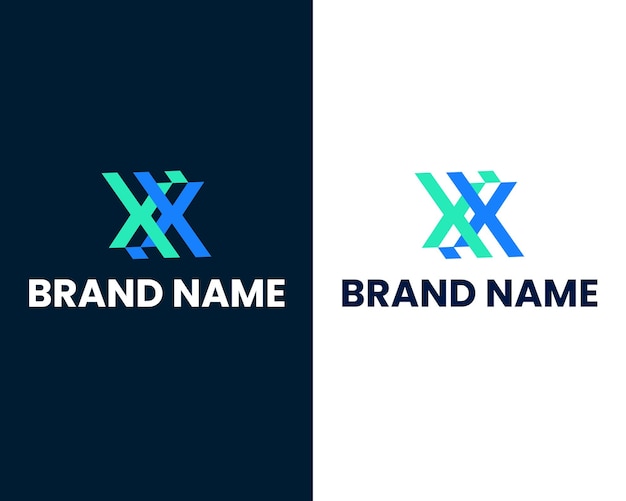 letter x and x modern logo design template