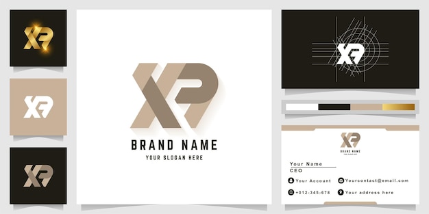 Letter XA or XR monogram logo with business card design