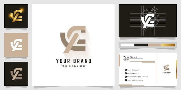 Letter XC or XG monogram logo with business card design