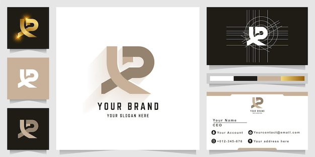 Letter XR or LP monogram logo with business card design