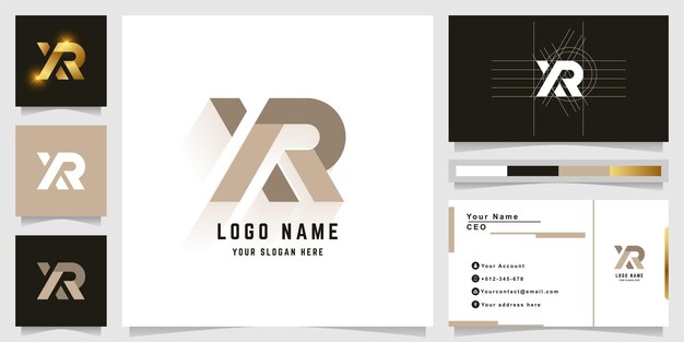 Letter XR or XAR monogram logo with business card design