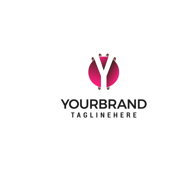 Letter Y in circle shape logo design concept template