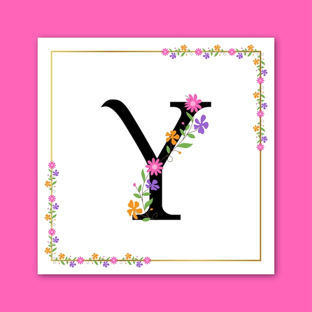 Letter Y Floral Decorative Logo Design