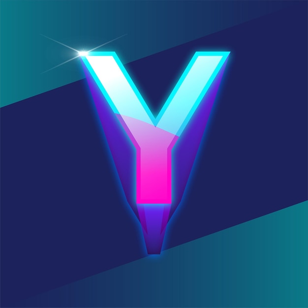 Vector letter y glow logo