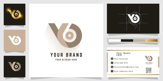 Letter YO or Y6 monogram logo with business card design