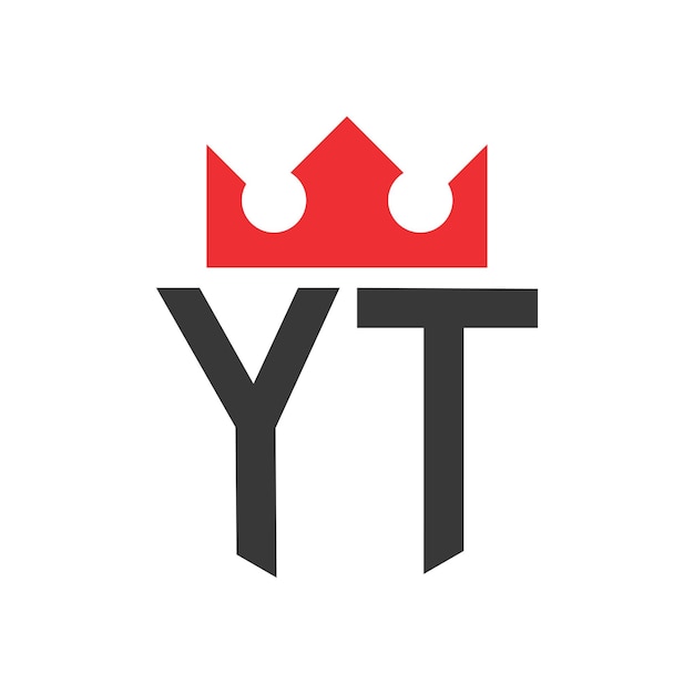 Letter YT Crown Logo Crown on Letter YT Logo Design Template