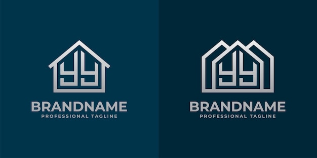 Letter YY Home Logo Set Suitable for any business related to house real estate construction interior with YY initials