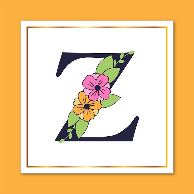 Letter Z Floral Elegant Decorative Logo