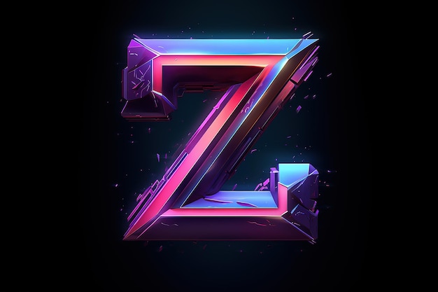 a letter z is lit up with neon lights