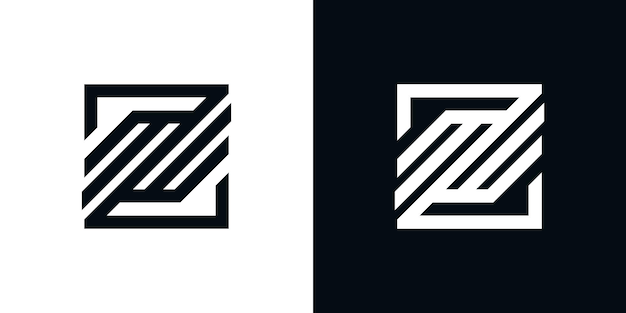 Vector letter z logo design with square lines premium vector